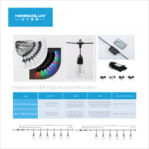 RF/IR REMOTE 2-LINE PLCC RGBW STRING LIGHT